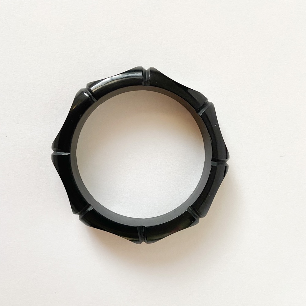 Black Bamboo Carved Retro Inspired Bangle